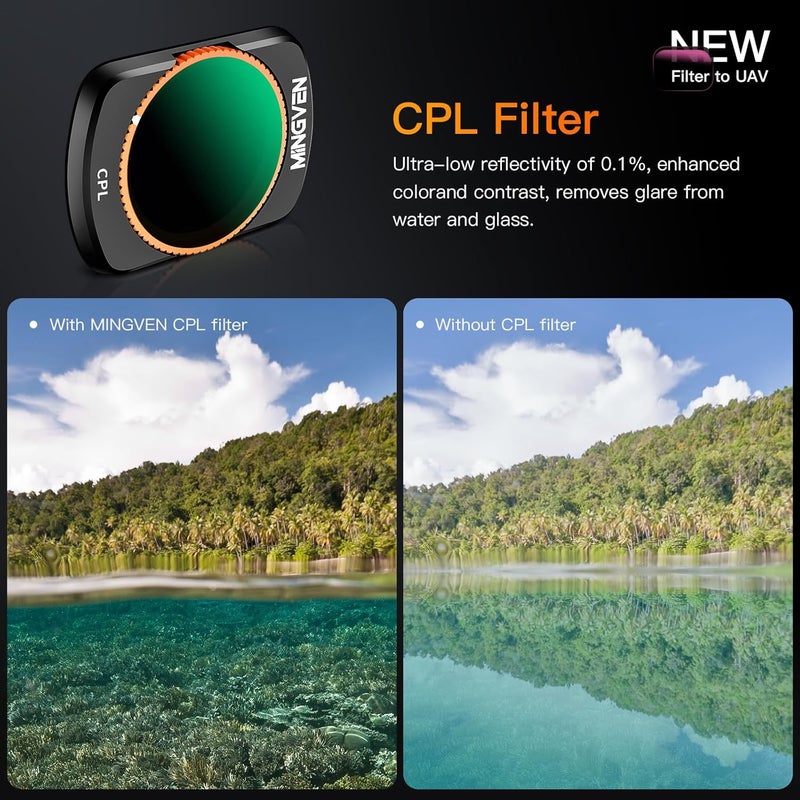 MINGVEN Osmo Pocket 3 Magnetic ND Filters Set + CPL Filter Compatible with DJI Osmo Pocket 3/Xtra Muse Vlogging Camera Accessories, 4 Pack - CPL, ND16, ND64, ND256, Neutral Density Filters Kit - Image 5